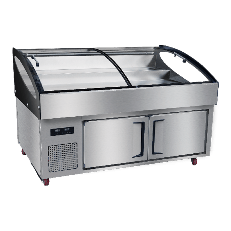 1,8 metrin kolmikerroksinen ruostumattomasta teräksestä valmistettu keittiöjääkaappi