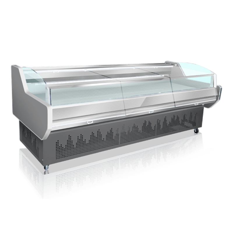 Tuoreen lihan jäähdytetty näyttökotelo Tuoreen lihan jäähdytetty näyttökotelo